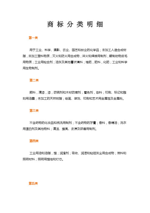 8 商标分类明细