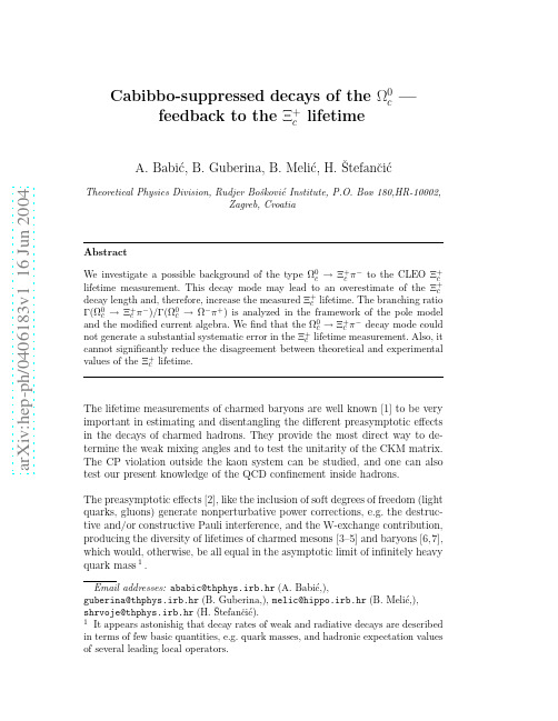 Cabibbo-suppressed decays of the Omega_c^0 - feedback to the Xi_c^+ lifetime