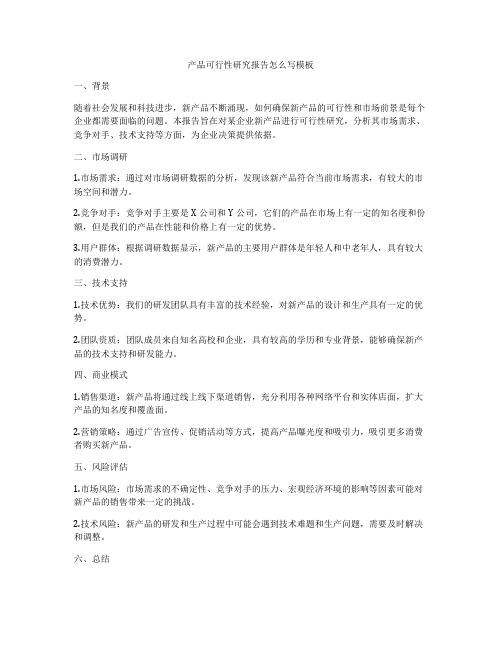 产品可行性研究报告怎么写模板