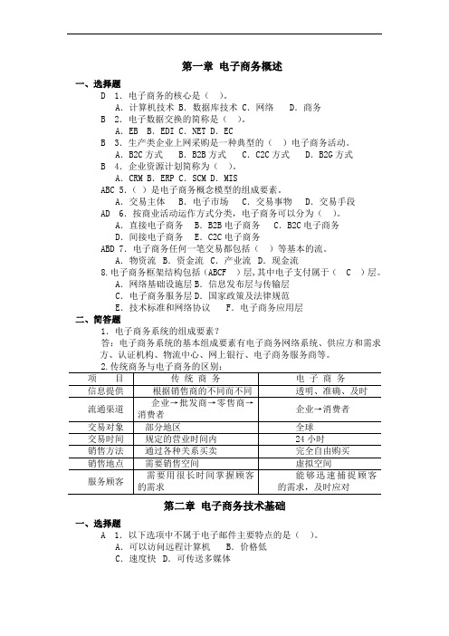 《电商概论》期末习题