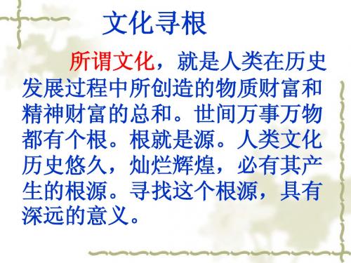 文化寻根