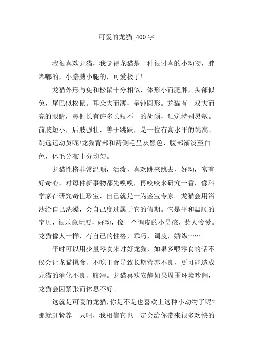 可爱的龙猫_400字