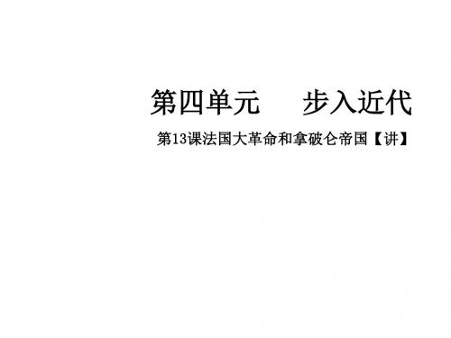 九年级历史上册第四单元步入近代13法国大革命和拿破仑