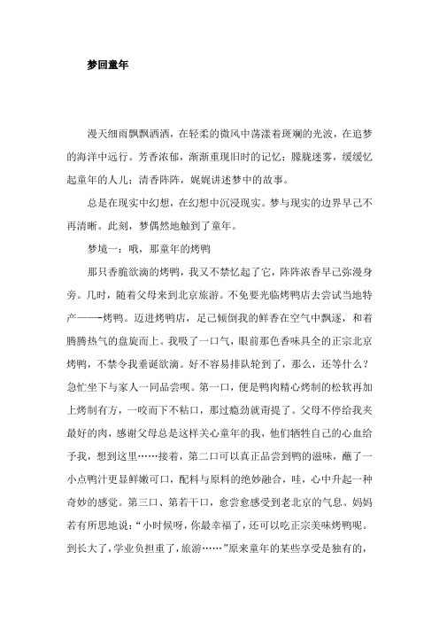 梦回童年(初中作文)