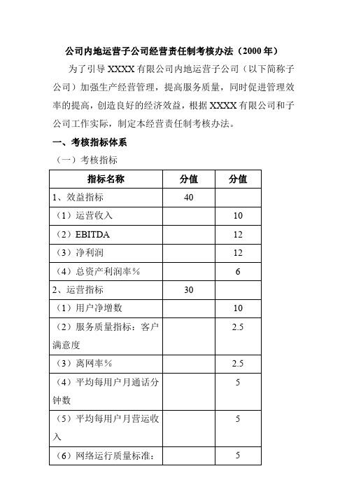 通信行业-绩效考核管理办法