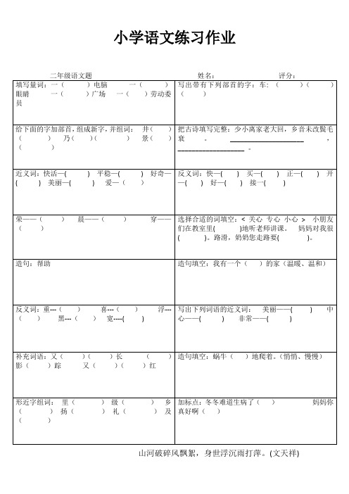 二年级语文随堂精选习题IV (31)