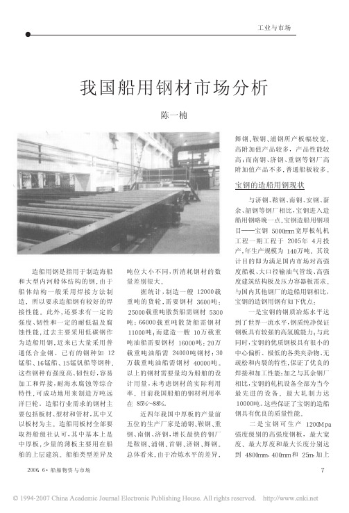 我国船用钢材市场分析