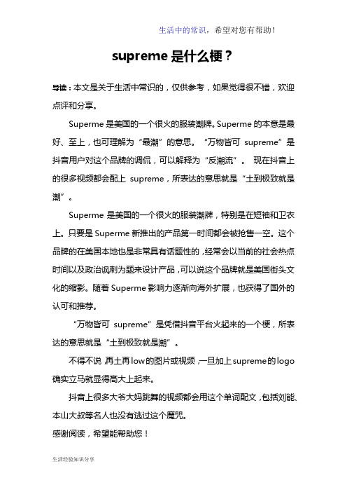 supreme是什么梗？