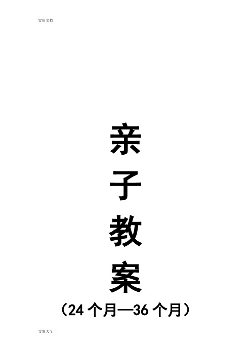 亲子教案设计24-36个月 18例