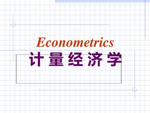 计量经济学概论(PPT 51页)