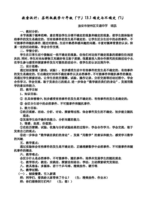 确定与不确定教案