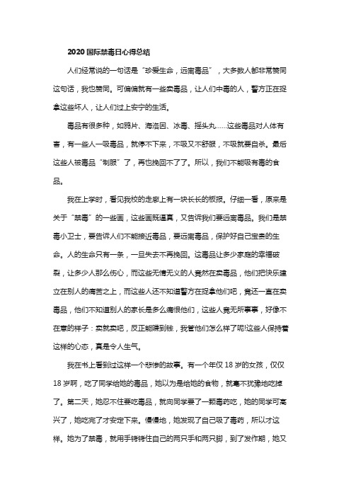 2020国际禁毒日心得总结5篇