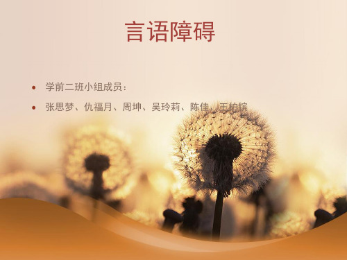 言语障碍(2)介绍