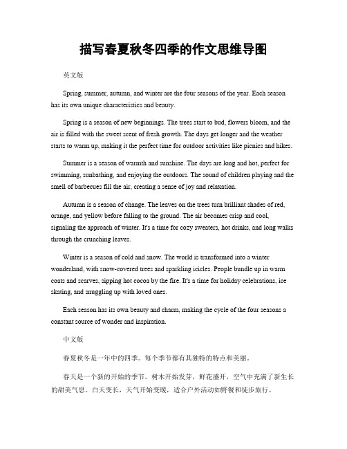 描写春夏秋冬四季的作文思维导图