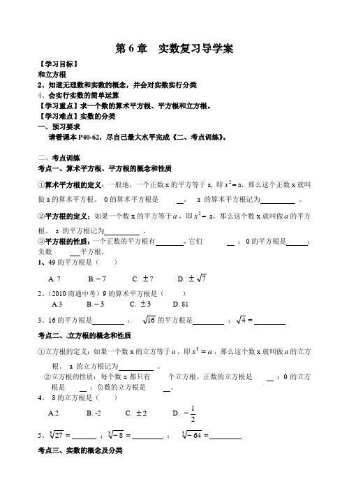 第6章  实数复习导学案