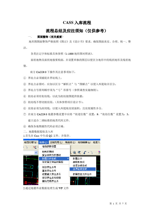国图CASS入库流程