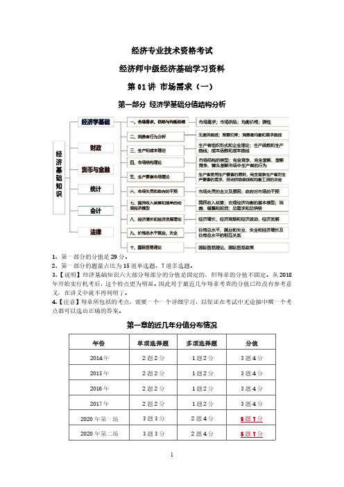 经济专业技术资格考试经济师中级经济基础讲义-第01讲市场需求(一)