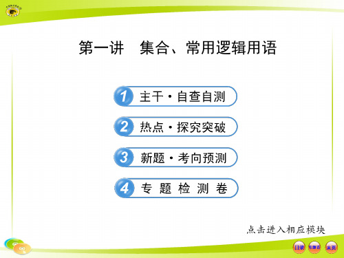高三数学第二轮复习专题集合常用逻辑用语PPT课件