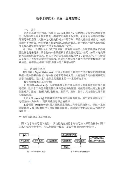 数字水印技术：概念、应用及现状