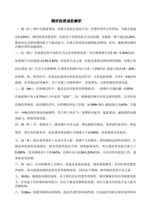 钢材材质成份解析
