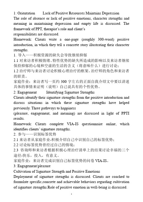 积极心理疗法的14步骤
