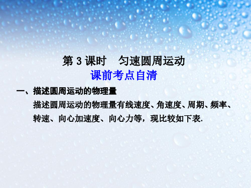 高三物理《匀速圆周运动》总复习要点