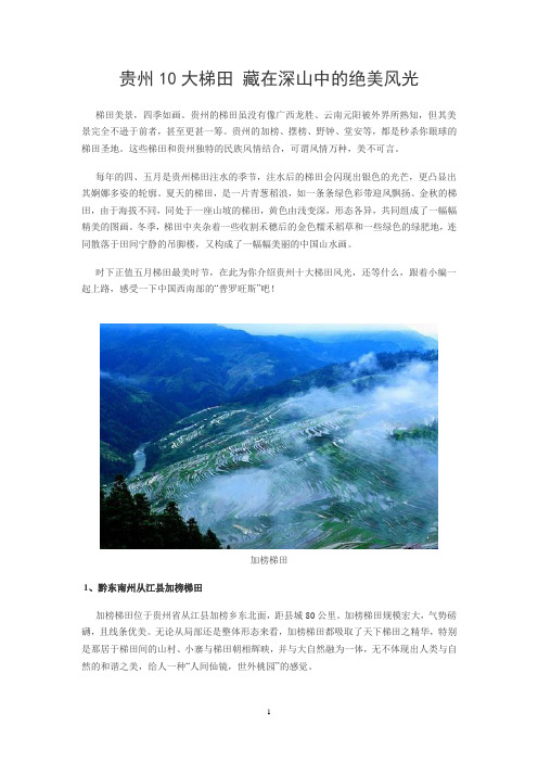 贵州10大梯田 藏在深山中的绝美风光