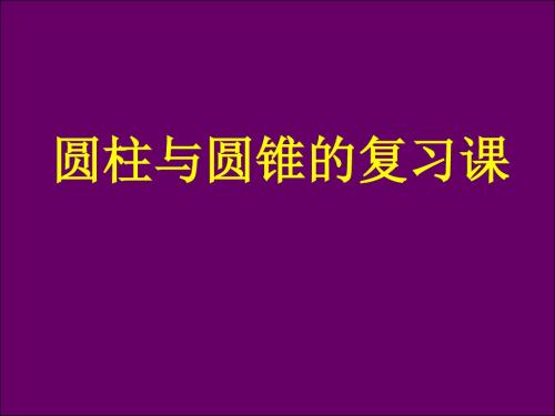 2014六年级数学上册圆柱圆锥复习全面版