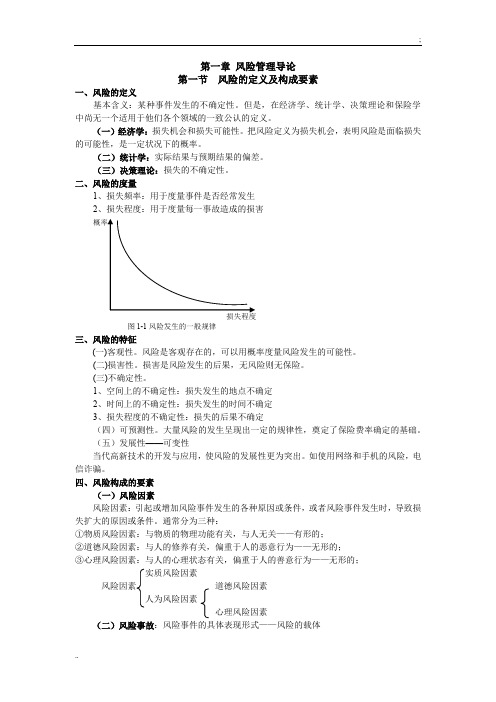 风险管理知识点-精简版