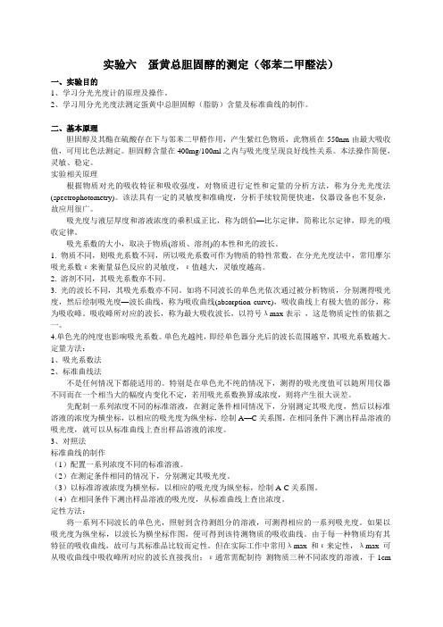 蛋黄胆固醇测定