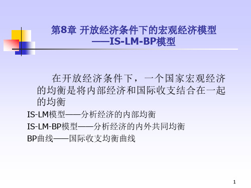 开放经济条件下的宏观经济模型(ppt 68页)