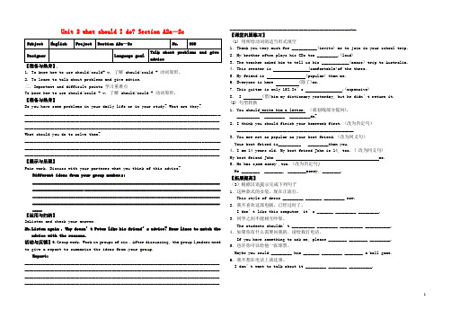湖北省武汉市陆家街中学八年级英语下册 Unit 2 What should I do Section