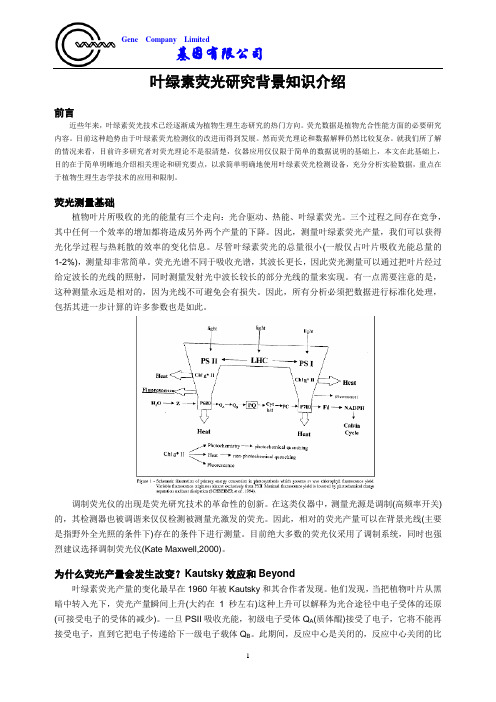 叶绿素荧光研究背景知识介绍