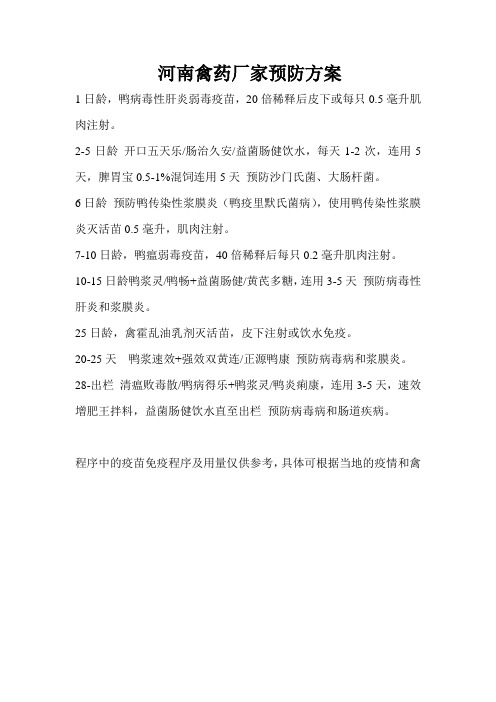 河南禽药厂家预防方案