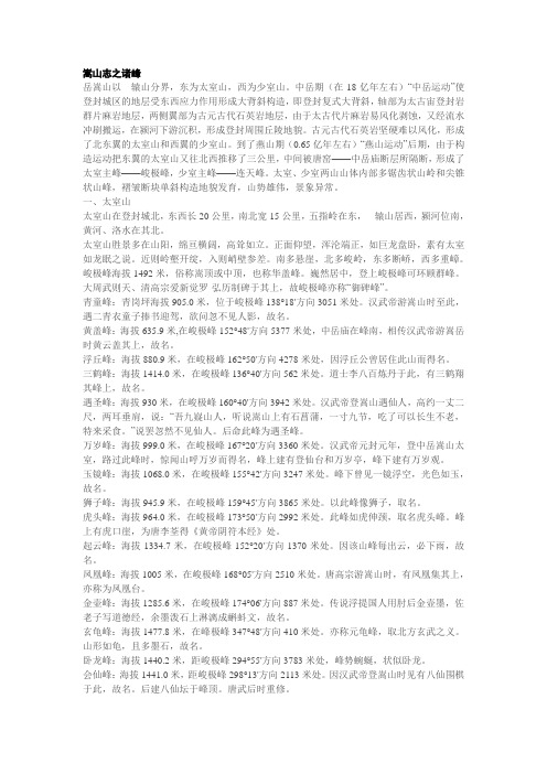嵩山志之诸峰
