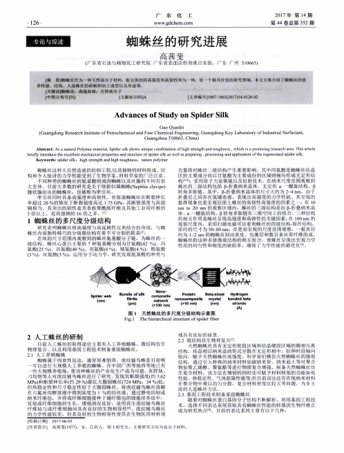 蜘蛛丝的研究进展
