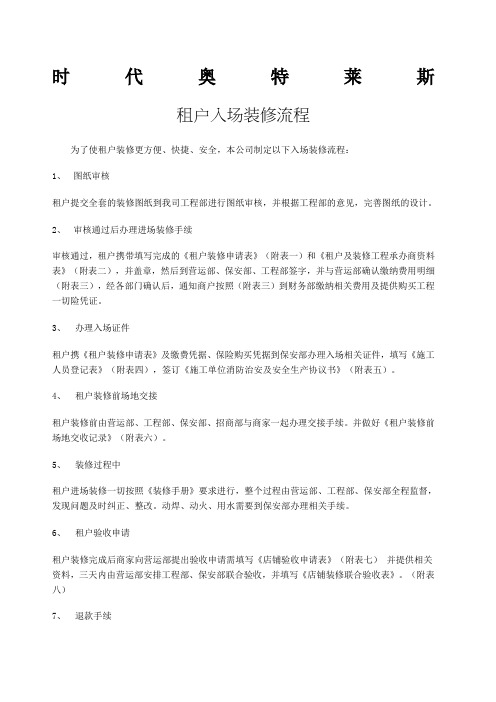 时代奥特莱斯入场装修流程