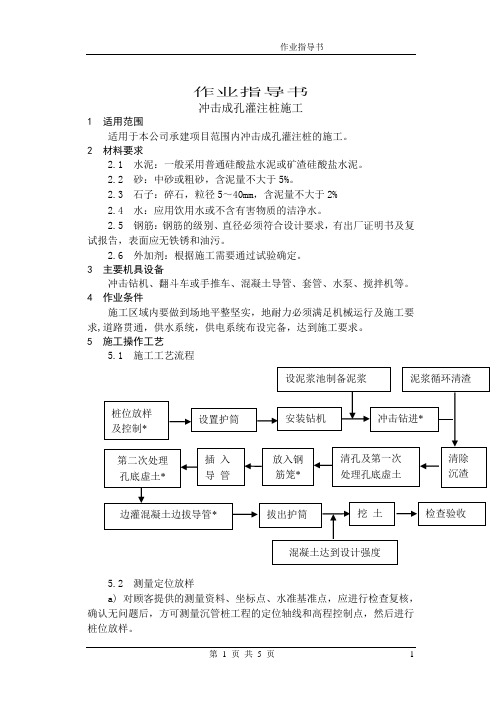 2.8冲击成孔灌注桩施工