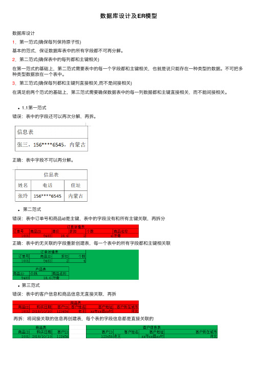 数据库设计及ER模型