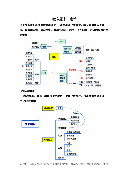 2022高考地理专题十 湖泊(含答案解析)