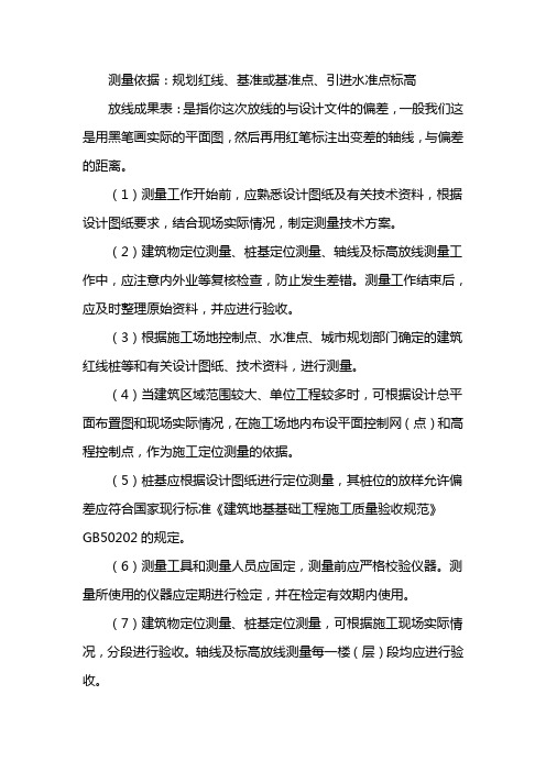 测量放线记录