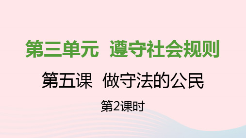 2021秋人教版八上道法第二单元遵守社会规则第五课做守法的公民第二框预防犯罪课