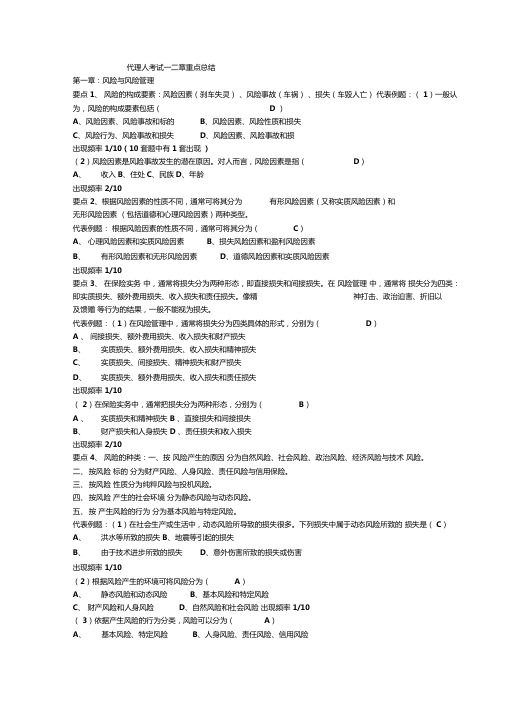 代理人考试一二章重点