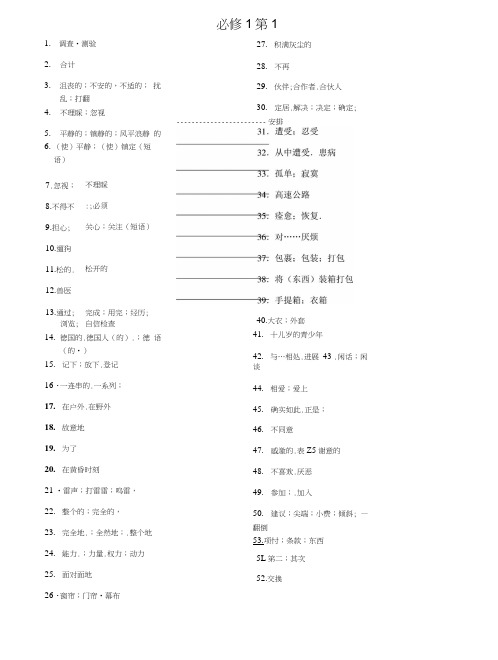 英语词汇检测(必修一至必修五).docx