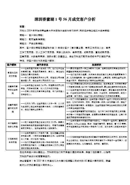 深圳香蜜湖1号56月成交客户分析