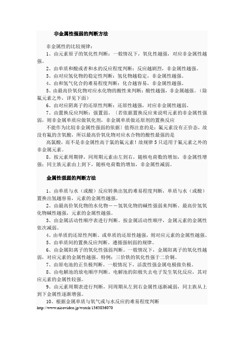 金属性与非金属性
