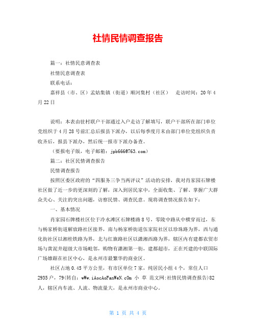 社情民情调查报告