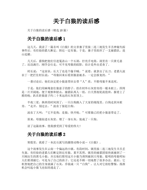 关于白狼的读后感