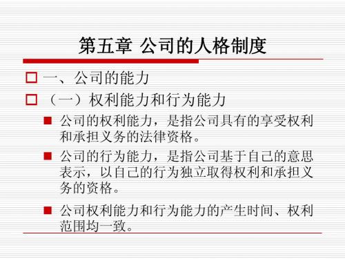 公司的人格