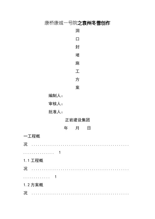 洞口封堵施工方案